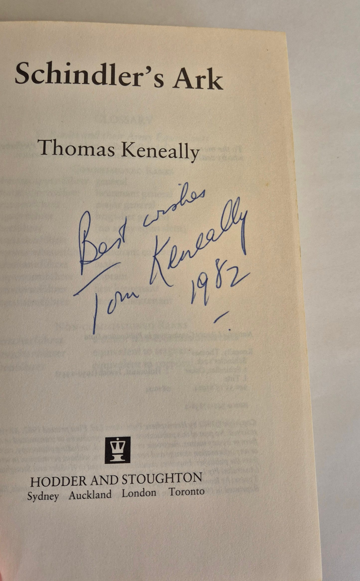 Schindler's Ark by Thomas Keneally