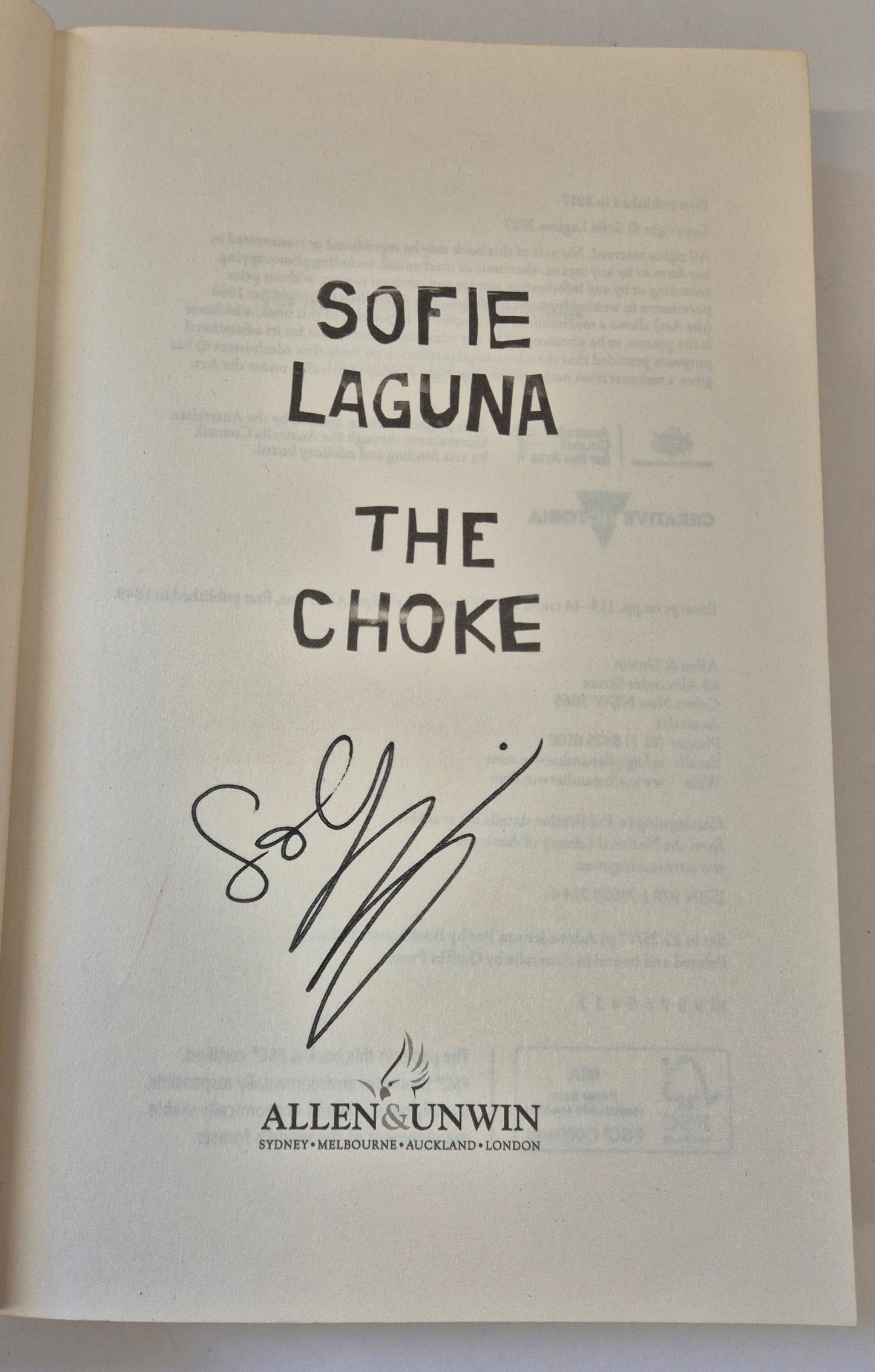The Choke by Sofie Laguna (Possibly Signed)