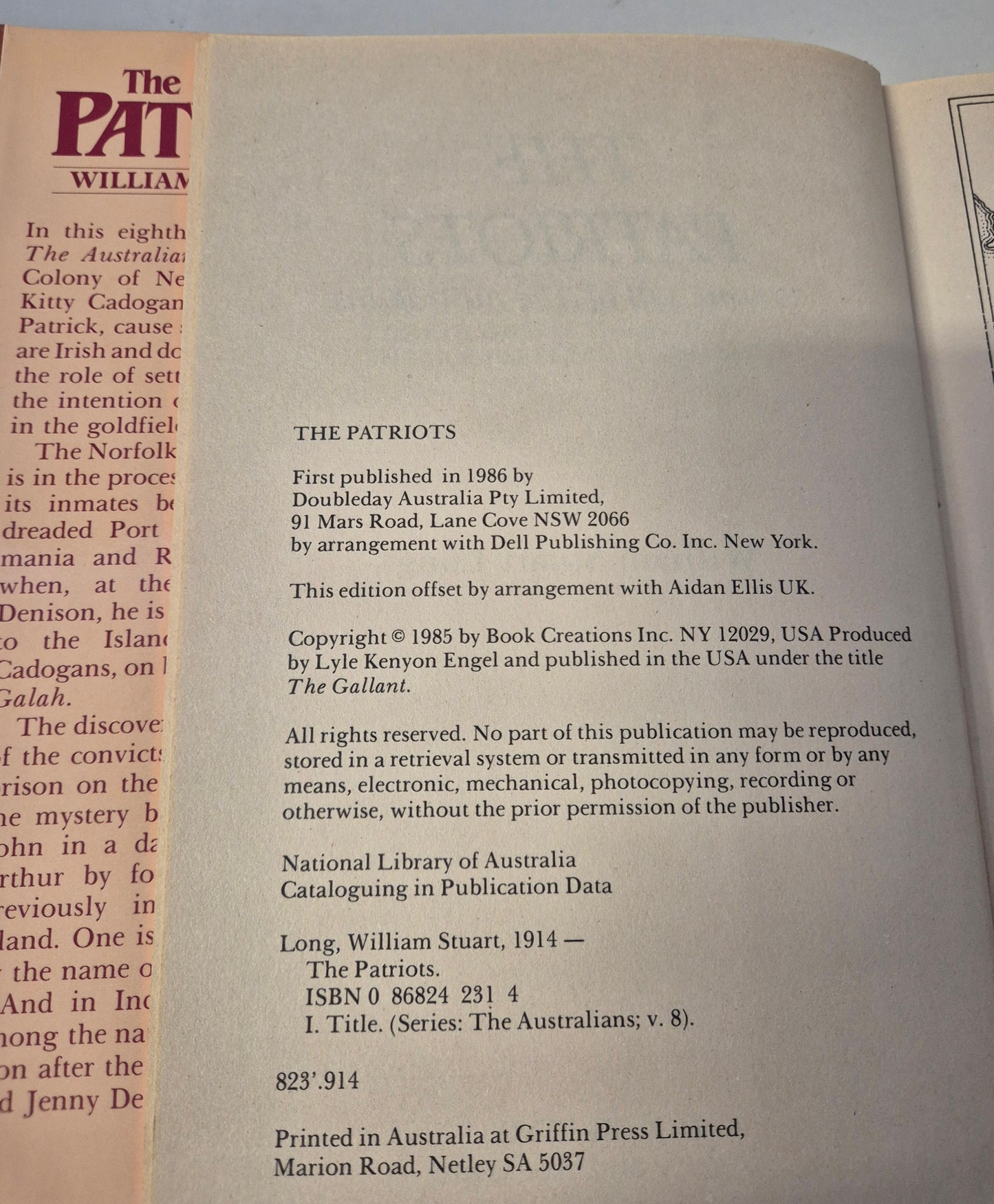 The Patriots (The Australians #8) by Vivian Stuart (Writing as William Stuart Long