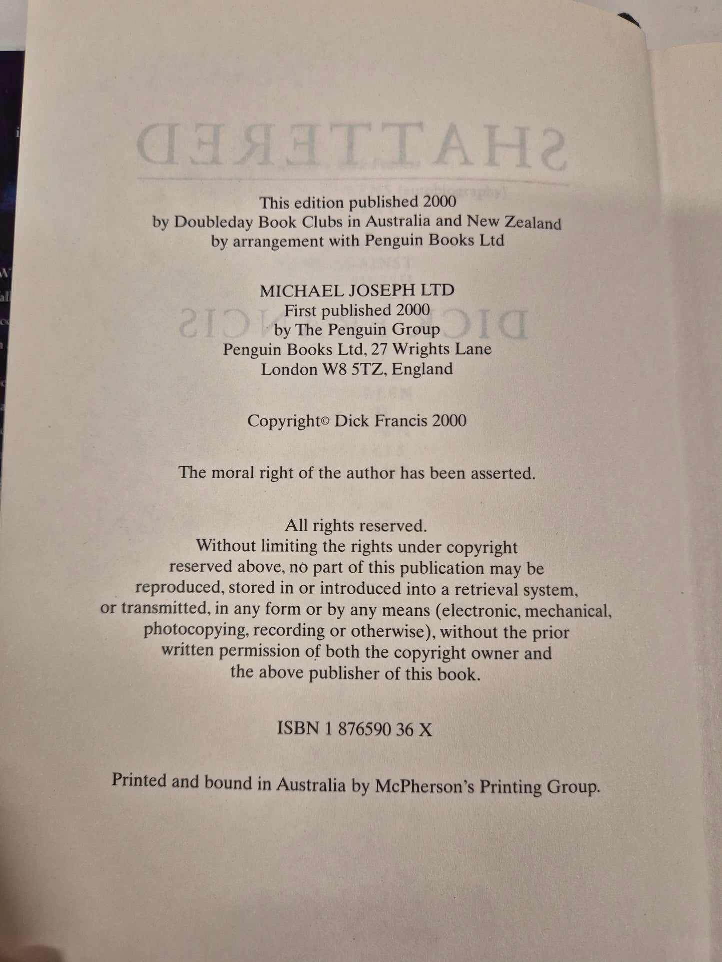 Shattered by Dick Francis