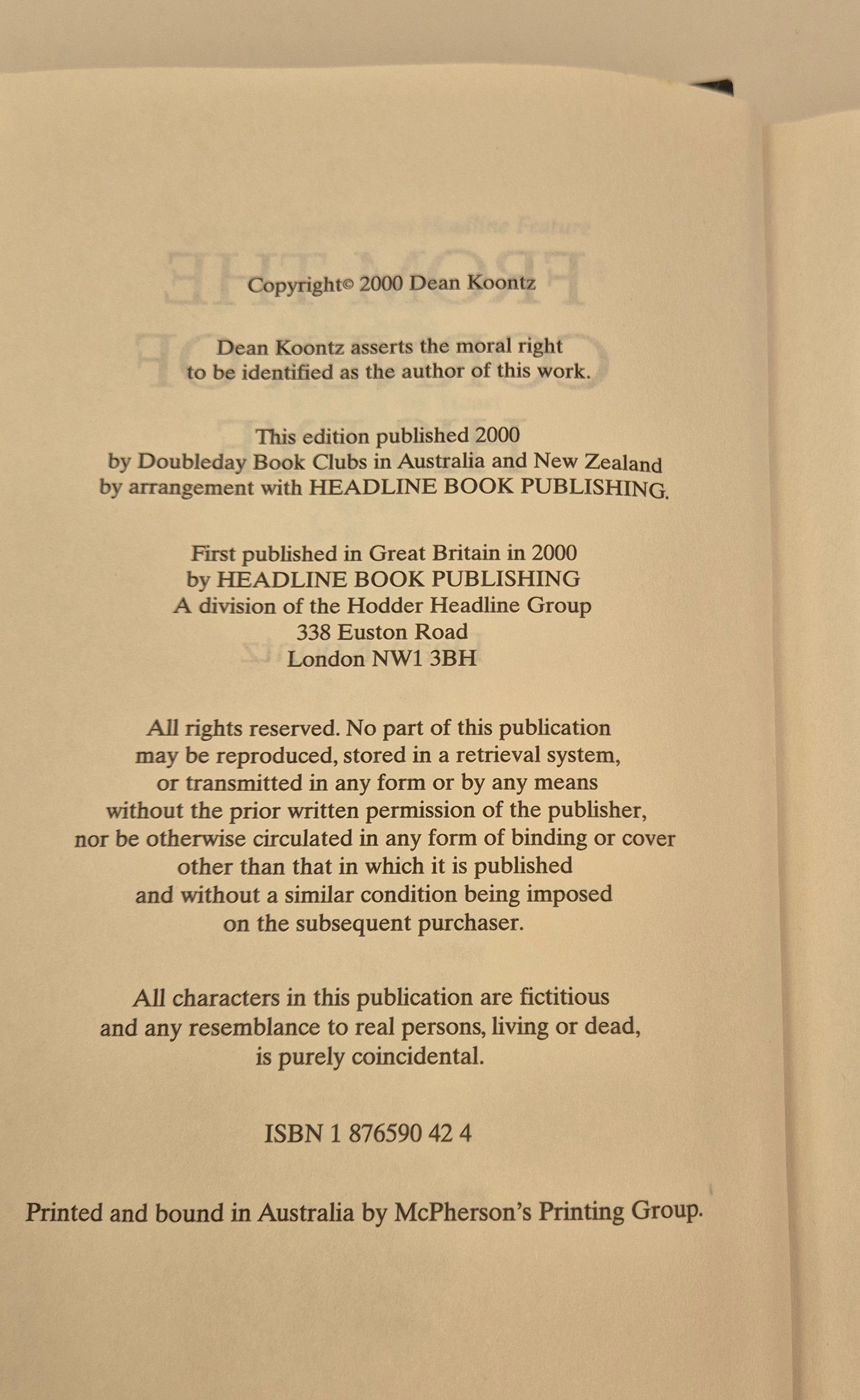 From the Corner of His Eye by Dean Koontz