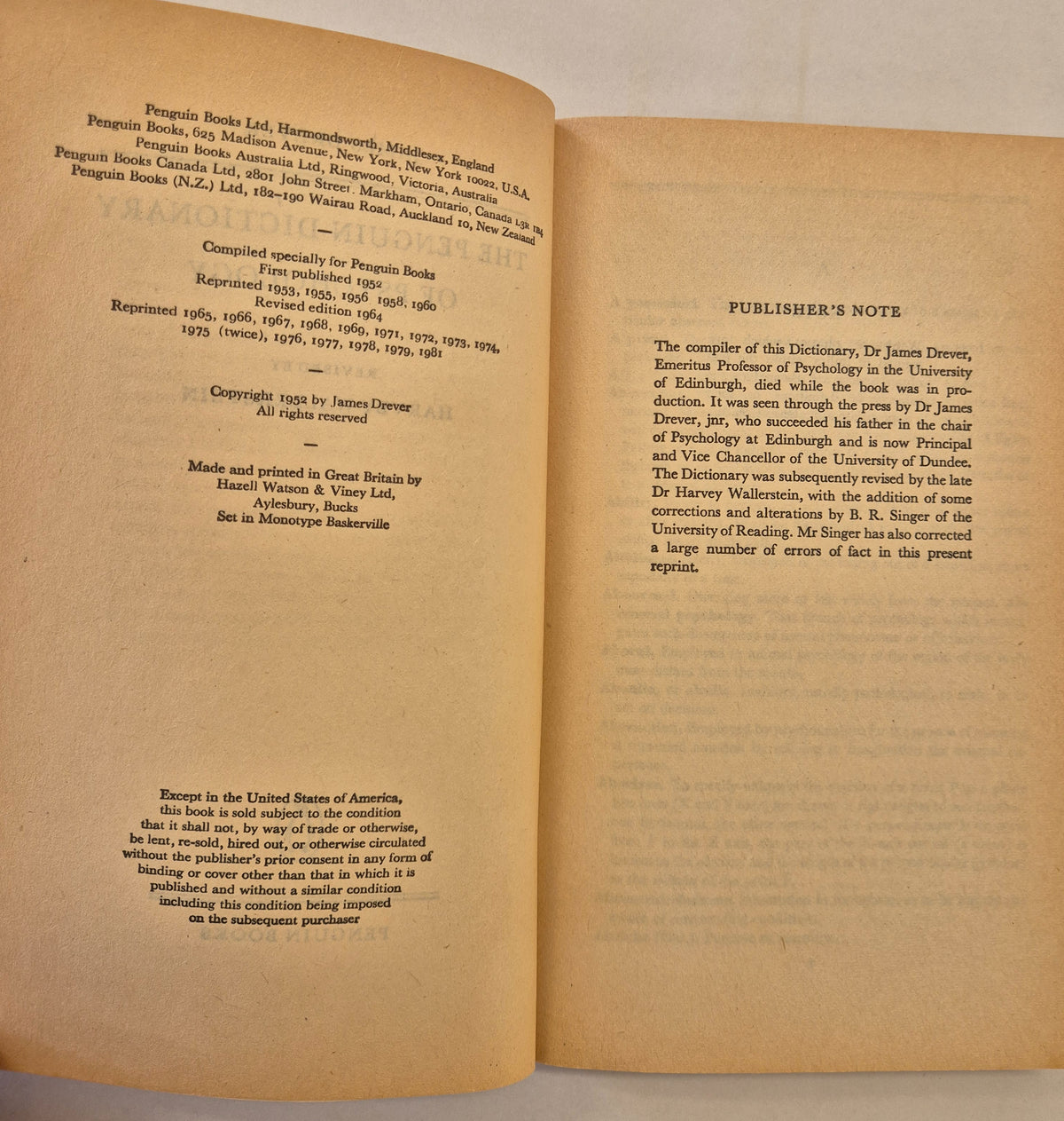 The Penguin Dictionary of Psychology by James Drever