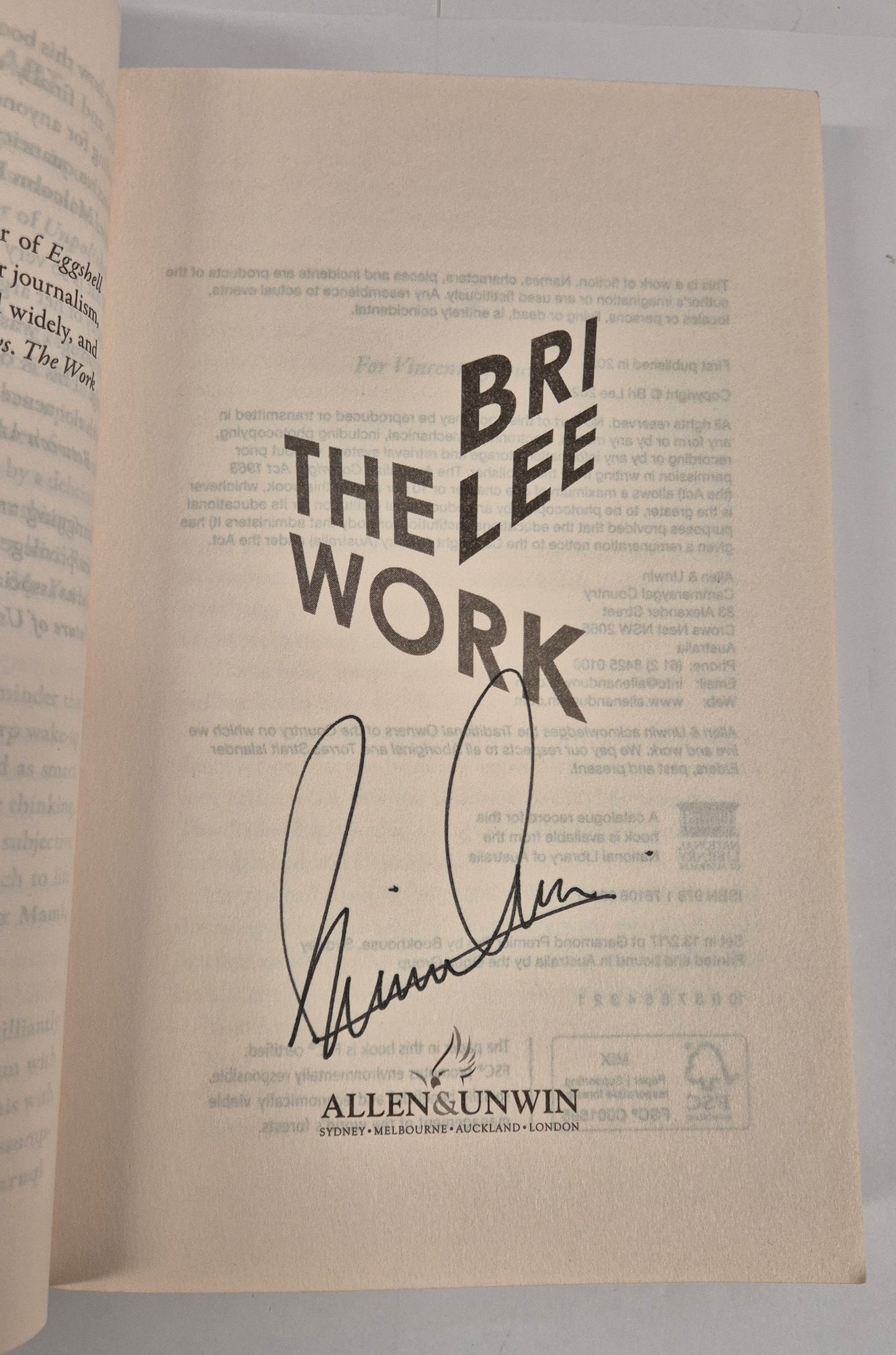 The Work by Bri Lee (Signed)