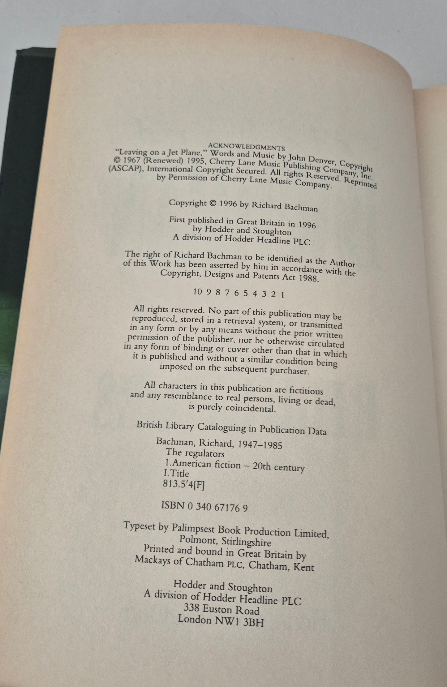 The Regulators by Stephen King (Writing as Richard Bachman)