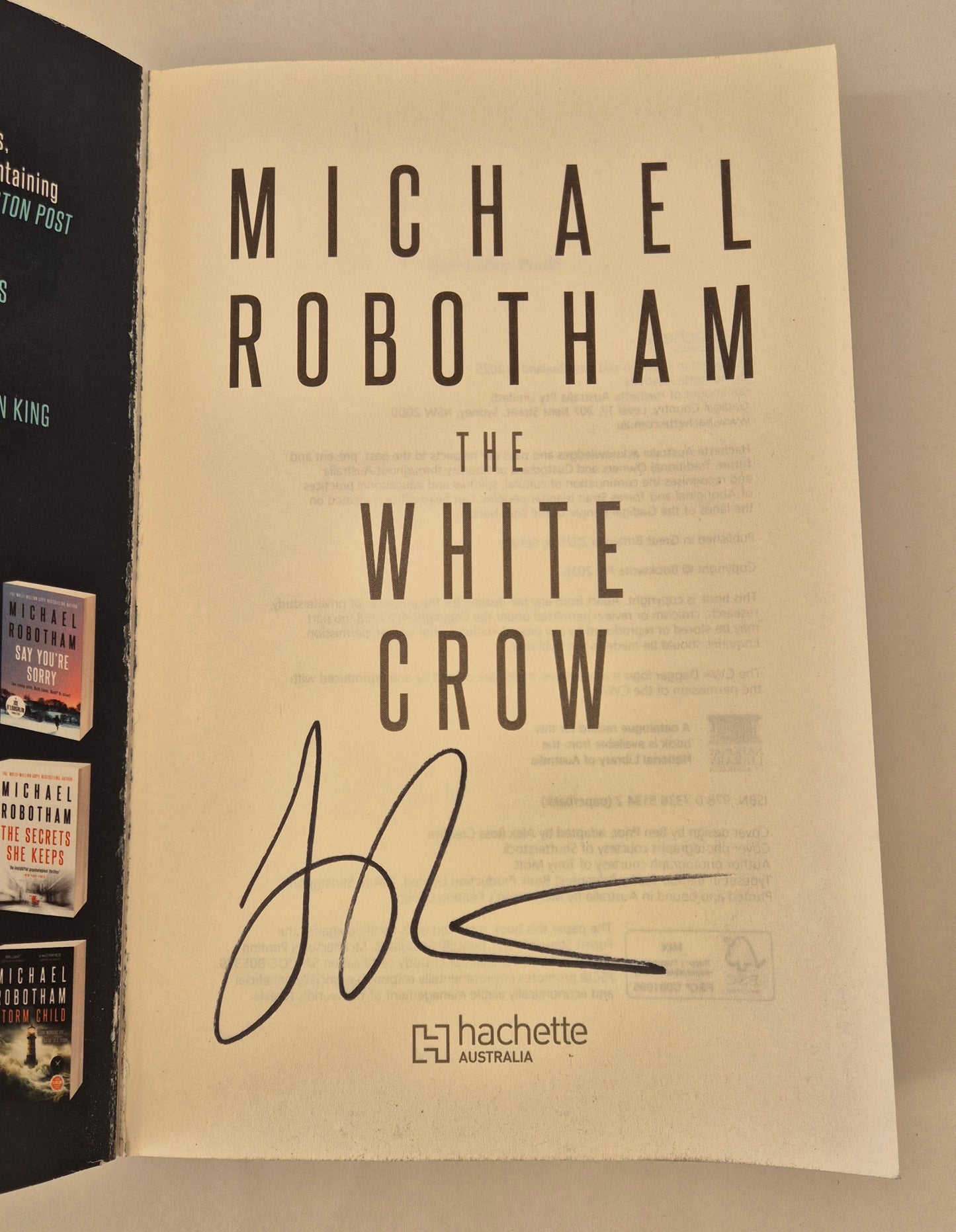 The White Crow (Philomena McCarthy #2) by Michael Robotham (Signed Copy Available)